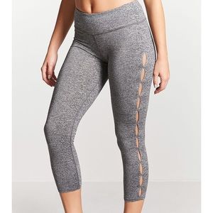 Grey Active Capri Leggings w Cutouts
